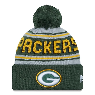 Men's New Era  Green Green Bay Packers  Main Cuffed Knit Hat with Pom