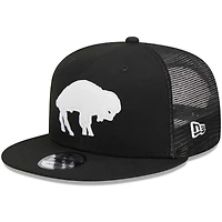 Men's New Era Black Buffalo Bills Throwback Main Trucker 9FIFTY Snapback Hat