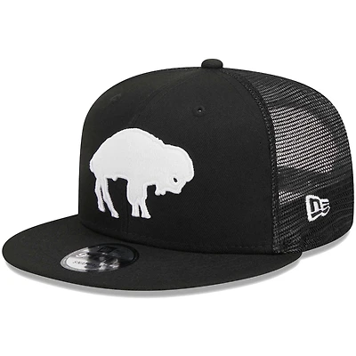 Men's New Era Black Buffalo Bills Throwback Main Trucker 9FIFTY Snapback Hat