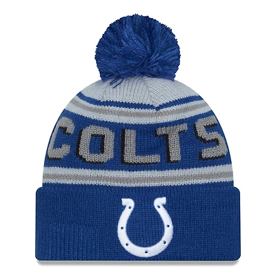 Men's New Era  Royal Indianapolis Colts  Main Cuffed Knit Hat with Pom