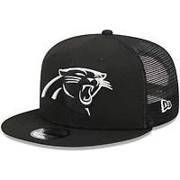 Men's New Era Black Carolina Panthers  Main Trucker 9FIFTY Snapback Hat