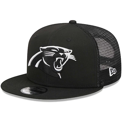 Men's New Era Black Carolina Panthers  Main Trucker 9FIFTY Snapback Hat