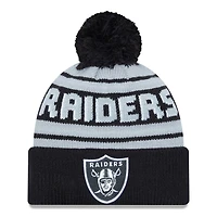 Men's New Era  Black Las Vegas Raiders  Main Cuffed Knit Hat with Pom
