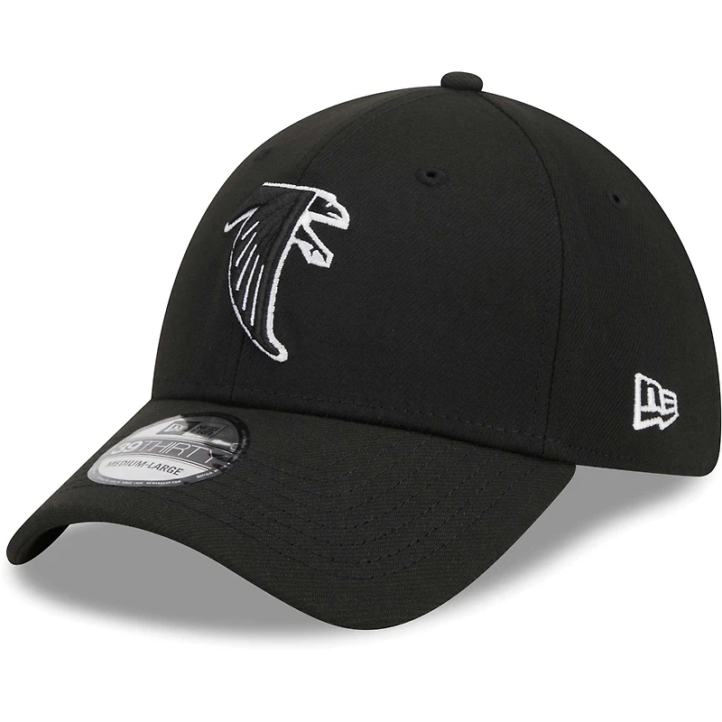 Men's New Era Black Atlanta Falcons Throwback Main 39THIRTY Flex Hat