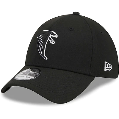 Men's New Era Black Atlanta Falcons Throwback Main 39THIRTY Flex Hat