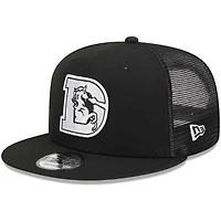 Men's New Era Black Denver Broncos Throwback Main Trucker 9FIFTY Snapback Hat