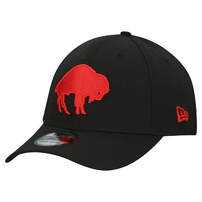 Men's New Era Black Buffalo Bills Throwback Main 39THIRTY Flex Hat