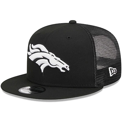 Men's New Era Black Denver Broncos  Main Trucker 9FIFTY Snapback Hat
