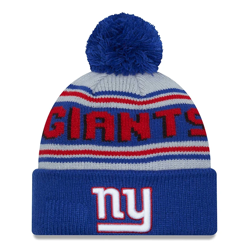Men's New Era  Royal New York Giants  Main Cuffed Knit Hat with Pom