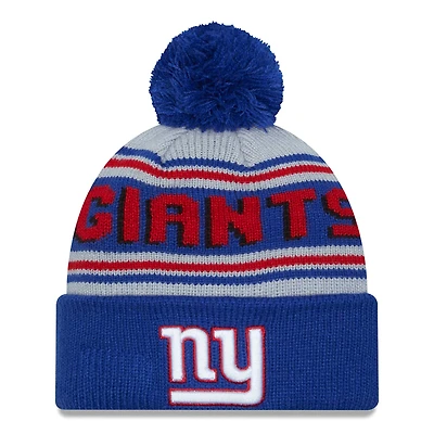 Men's New Era  Royal New York Giants  Main Cuffed Knit Hat with Pom