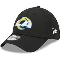 Men's New Era Black Los Angeles Rams  Main 39THIRTY Flex Hat