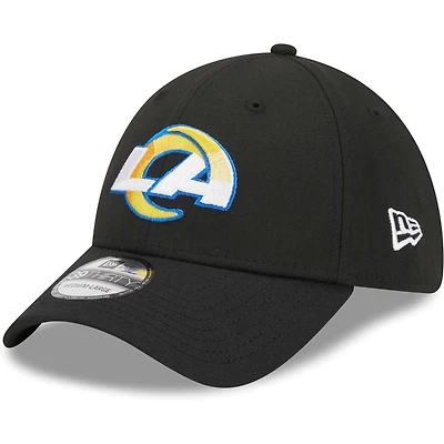 Men's New Era Black Los Angeles Rams  Main 39THIRTY Flex Hat