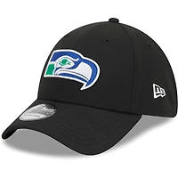 Men's New Era Black Seattle Seahawks Throwback Main 39THIRTY Flex Hat