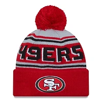 Men's New Era  Scarlet San Francisco 49ers  Main Cuffed Knit Hat with Pom