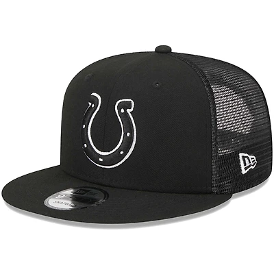 Men's New Era Black Indianapolis Colts  Main Trucker 9FIFTY Snapback Hat