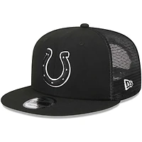 Men's New Era Black Indianapolis Colts  Main Trucker 9FIFTY Snapback Hat