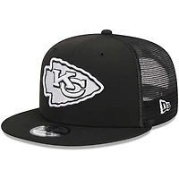 Men's New Era Black Kansas City Chiefs  Main Trucker 9FIFTY Snapback Hat
