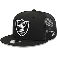 Men's New Era Black Las Vegas Raiders  Main Trucker 9FIFTY Snapback Hat