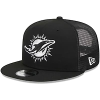 Men's New Era Black Miami Dolphins  Main Trucker 9FIFTY Snapback Hat