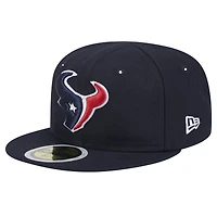 Youth New Era Navy Houston Texans  Main 59FIFTY Fitted Hat