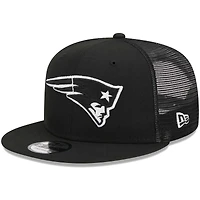 Men's New Era Black New England Patriots  Main Trucker 9FIFTY Snapback Hat