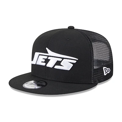 Men's New Era Black New York Jets  Main Trucker 9FIFTY Snapback Hat
