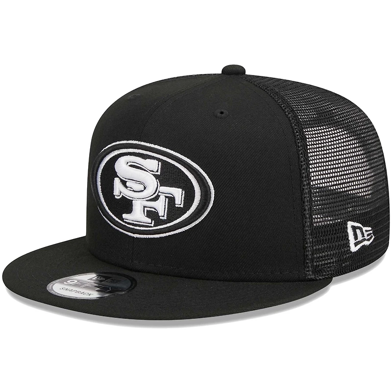 Men's New Era Black San Francisco 49ers Main Trucker 9FIFTY Snapback Hat