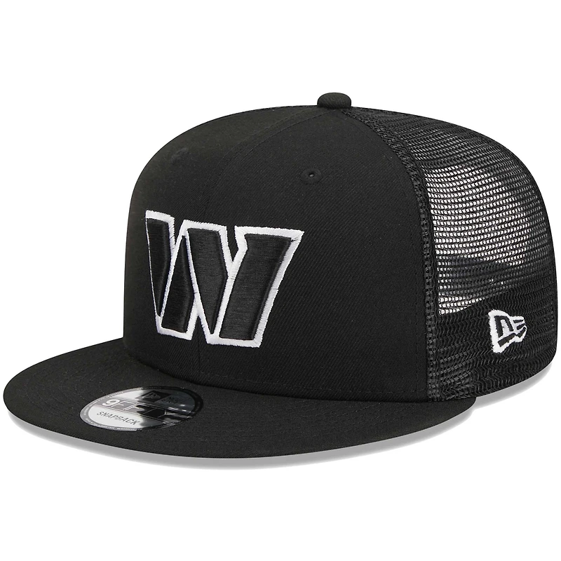 Men's New Era Black Washington Commanders Main Trucker 9FIFTY Snapback Hat