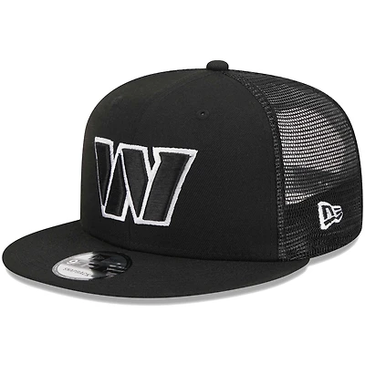 Men's New Era Black Washington Commanders  Main Trucker 9FIFTY Snapback Hat