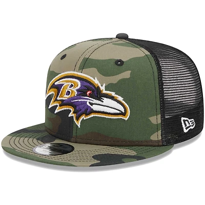 Youth New Era Camo Baltimore Ravens  Main Trucker 9FIFTY Snapback Hat