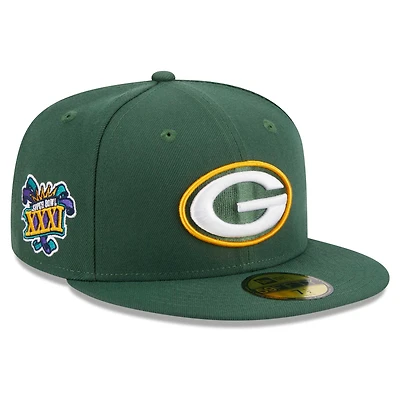 Men's New Era Green Green Bay Packers Main Patch 59FIFTY Fitted Hat