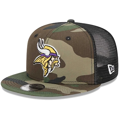 Youth New Era Camo Minnesota Vikings  Main Trucker 9FIFTY Snapback Hat