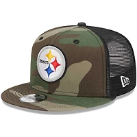 Youth New Era Camo Pittsburgh Steelers  Main Trucker 9FIFTY Snapback Hat