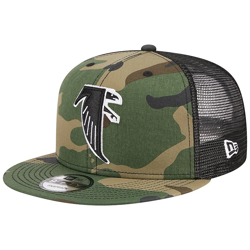 Men's New Era Camo Atlanta Falcons Throwback Main Trucker 9FIFTY Snapback Hat