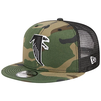 Men's New Era Camo Atlanta Falcons Throwback Main Trucker 9FIFTY Snapback Hat