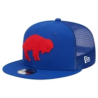 Youth New Era Royal Buffalo Bills Throwback Main Trucker 9FIFTY Snapback Hat