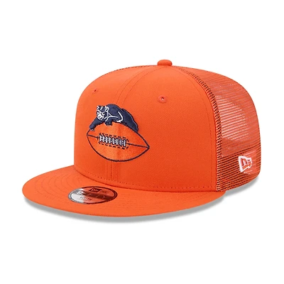 Youth New Era Orange Chicago Bears Throwback Main Trucker 9FIFTY Snapback Hat