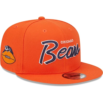 Men's New Era Orange Chicago Bears Main Script 9FIFTY Snapback Hat