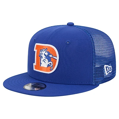 Youth New Era Royal Denver Broncos Throwback Main Trucker 9FIFTY Snapback Hat