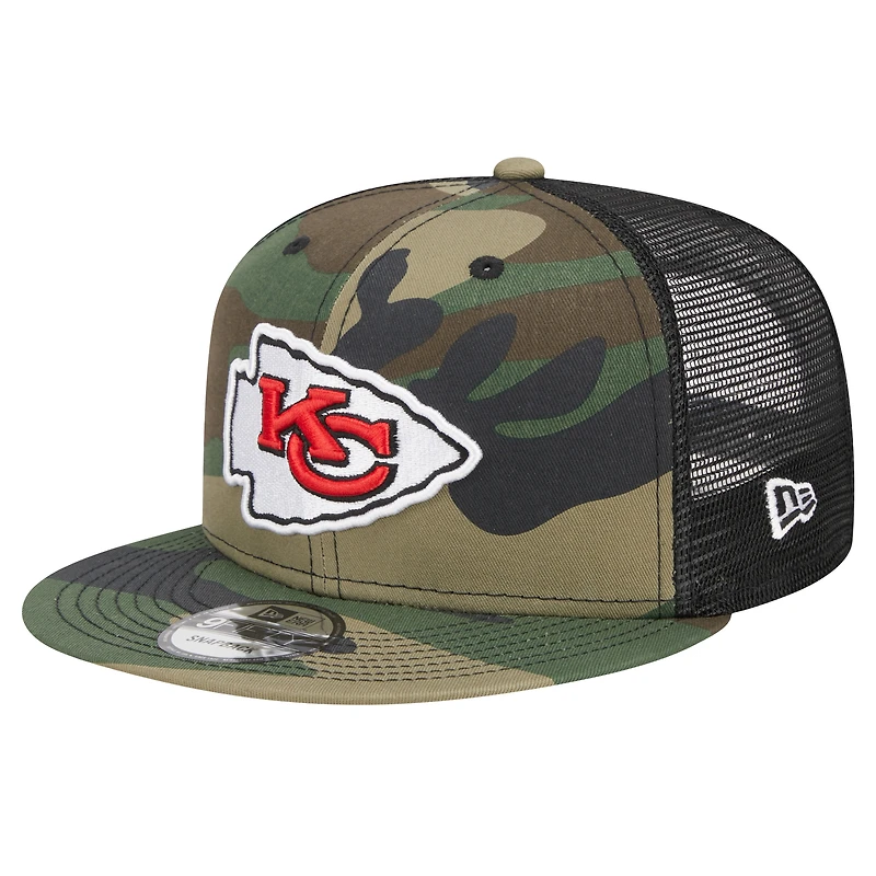 Men's New Era Camo Kansas City Chiefs Main Trucker 9FIFTY Snapback Hat