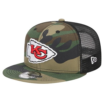 Men's New Era Camo Kansas City Chiefs Main Trucker 9FIFTY Snapback Hat
