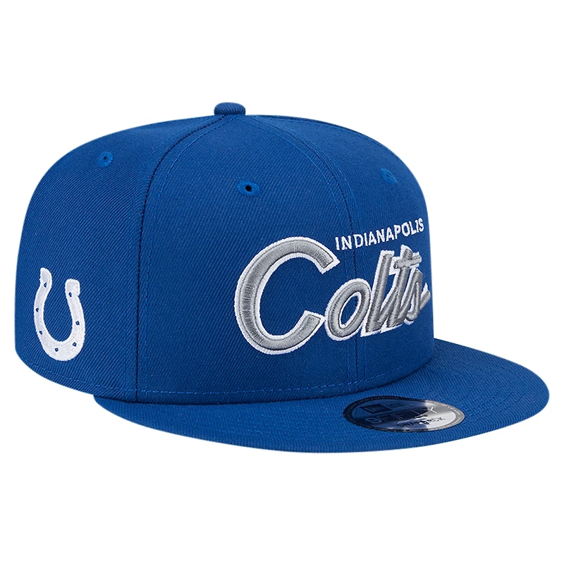 Men's New Era Royal Indianapolis Colts Main Script 9FIFTY Snapback Hat