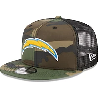 Men's New Era Camo Los Angeles Chargers  Main Trucker 9FIFTY Snapback Hat