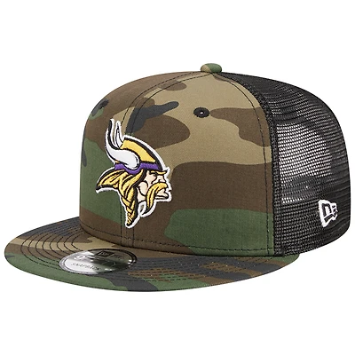 Men's New Era Camo Minnesota Vikings  Main Trucker 9FIFTY Snapback Hat