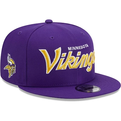 Men's New Era Purple Minnesota Vikings Main Script 9FIFTY Snapback Hat