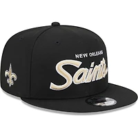 Men's New Era Black New Orleans Saints Main Script 9FIFTY Snapback Hat