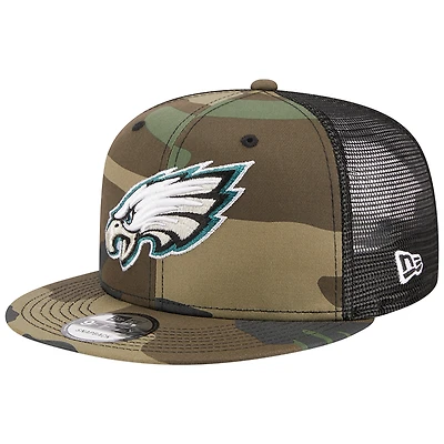 Men's New Era Camo Philadelphia Eagles  Main Trucker 9FIFTY Snapback Hat