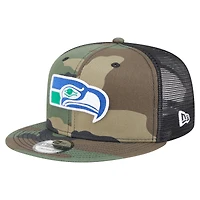 Men's New Era Camo Seattle Seahawks  Main Trucker 9FIFTY Snapback Hat