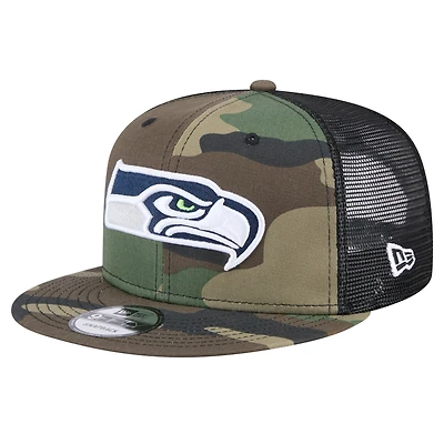 Men's New Era Camo Seattle Seahawks Main Trucker 9FIFTY Snapback Hat