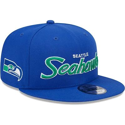 Men's New Era Royal Seattle Seahawks Main Script 9FIFTY Snapback Hat